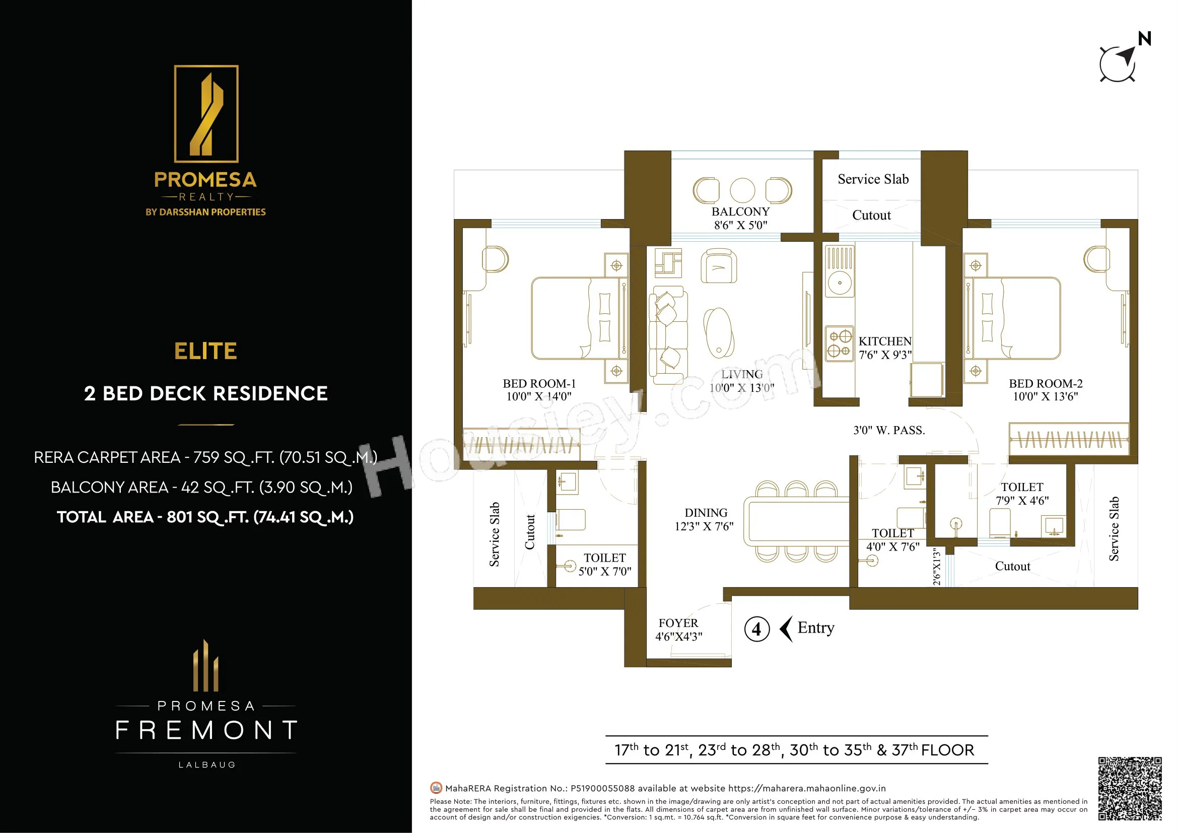 Unit plan - 801 sq.ft.