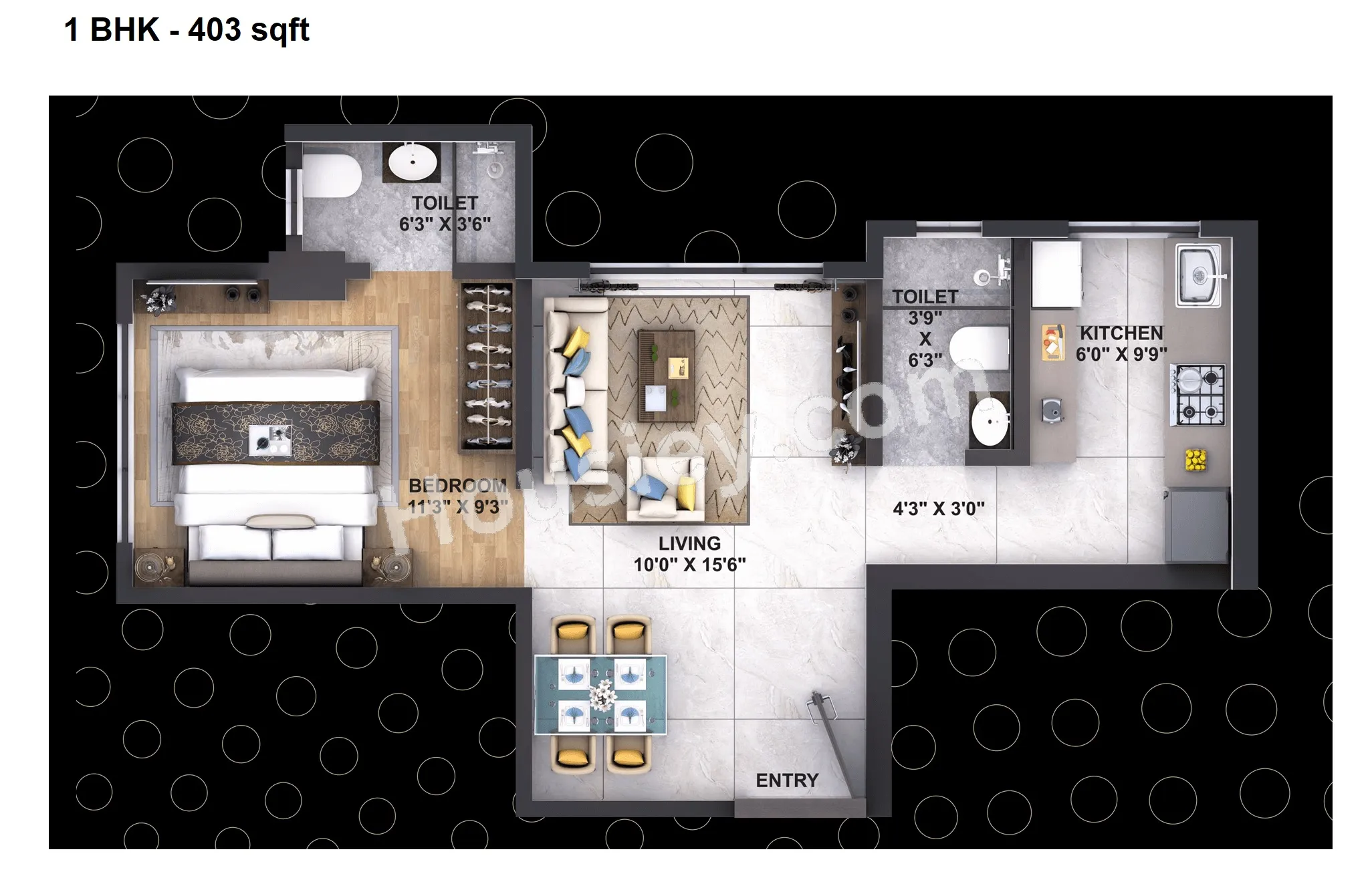 Puneet Shivalaya Unit plan - 403 sq.ft.