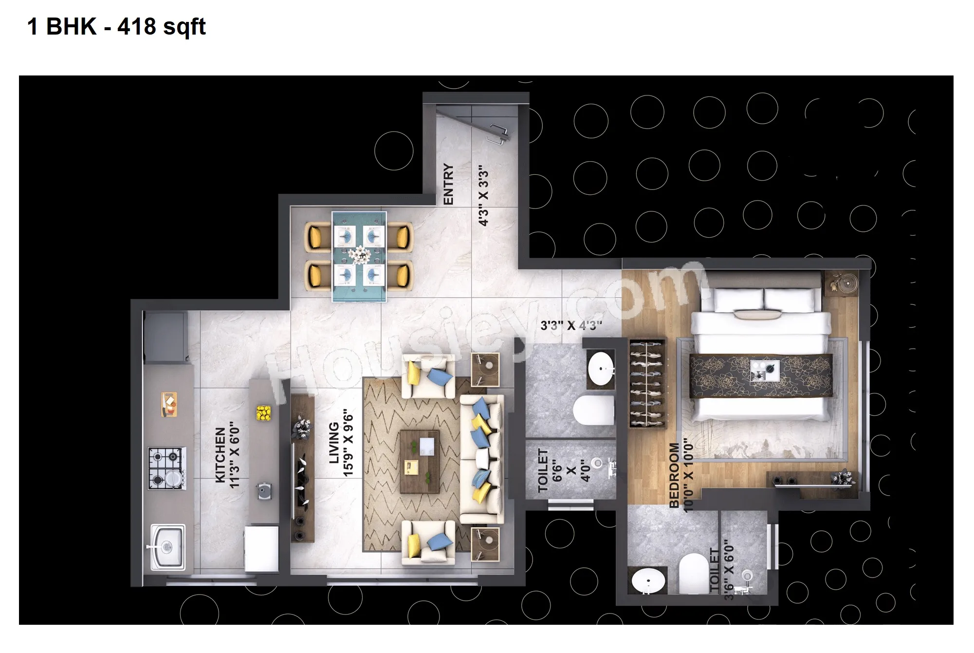 Puneet Shivalaya Unit plan - 418 sq.ft.
