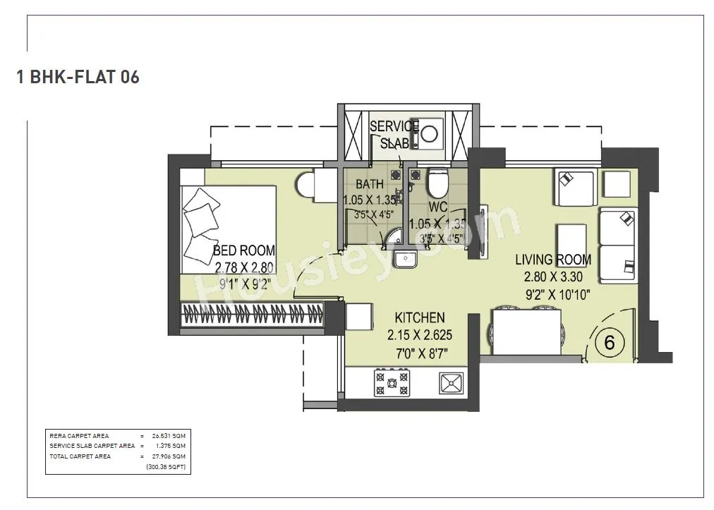 Puraniks Ikigai 2 O Unit plan - 300 sq.ft.