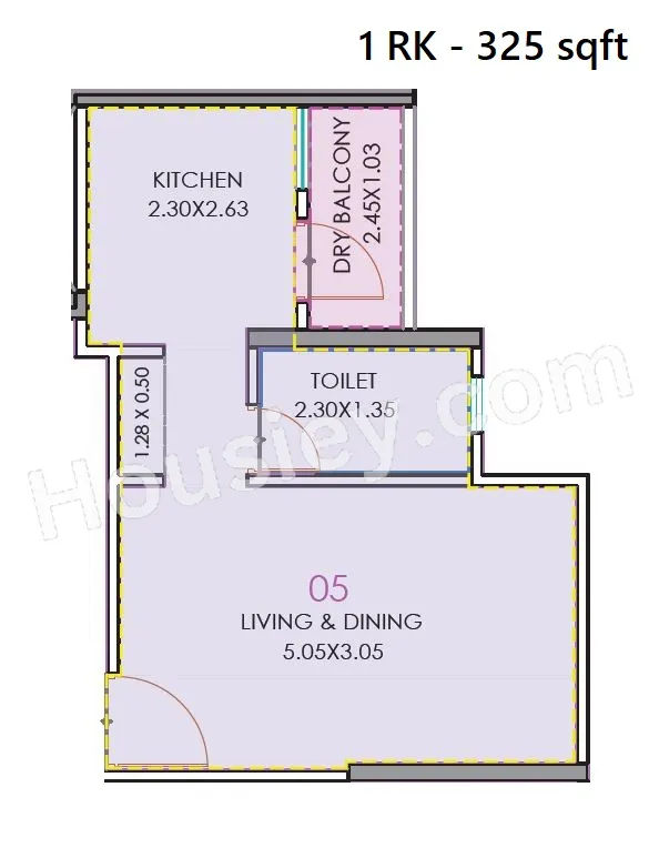 Puraniks Abitante Fiore Unit plan - 325 sq.ft.