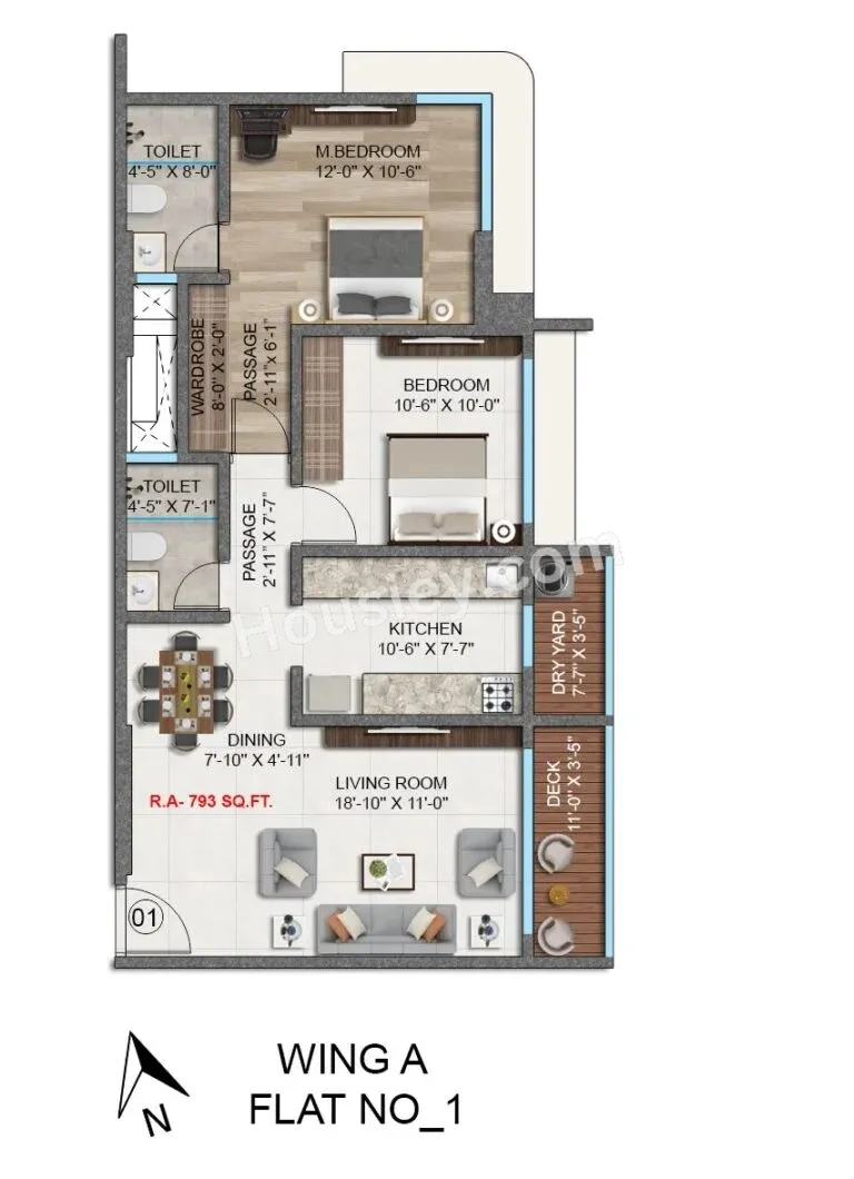 Puri Seleqt Unit plan - 793 sq.ft.