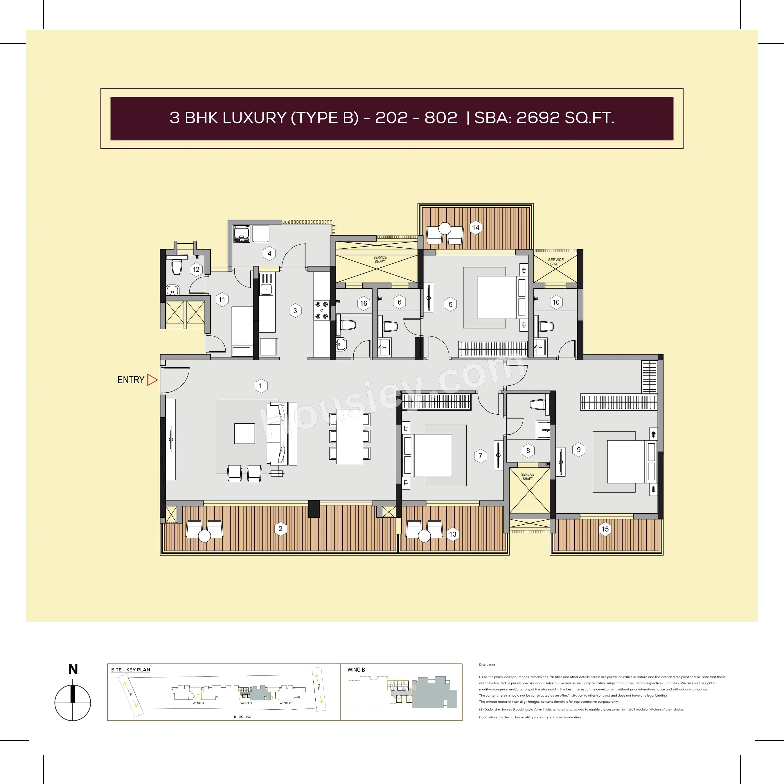Purva Meraki Unit plan - 1407 sq.ft.