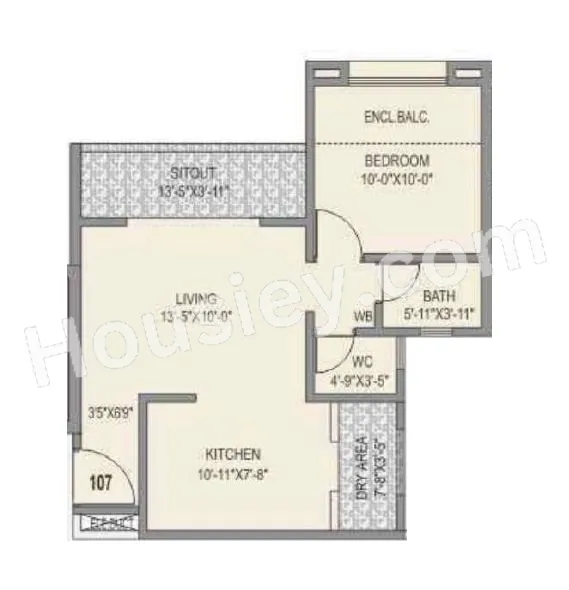 RKL Lunkad Shivpuram Unit plan - 515 sq.ft.