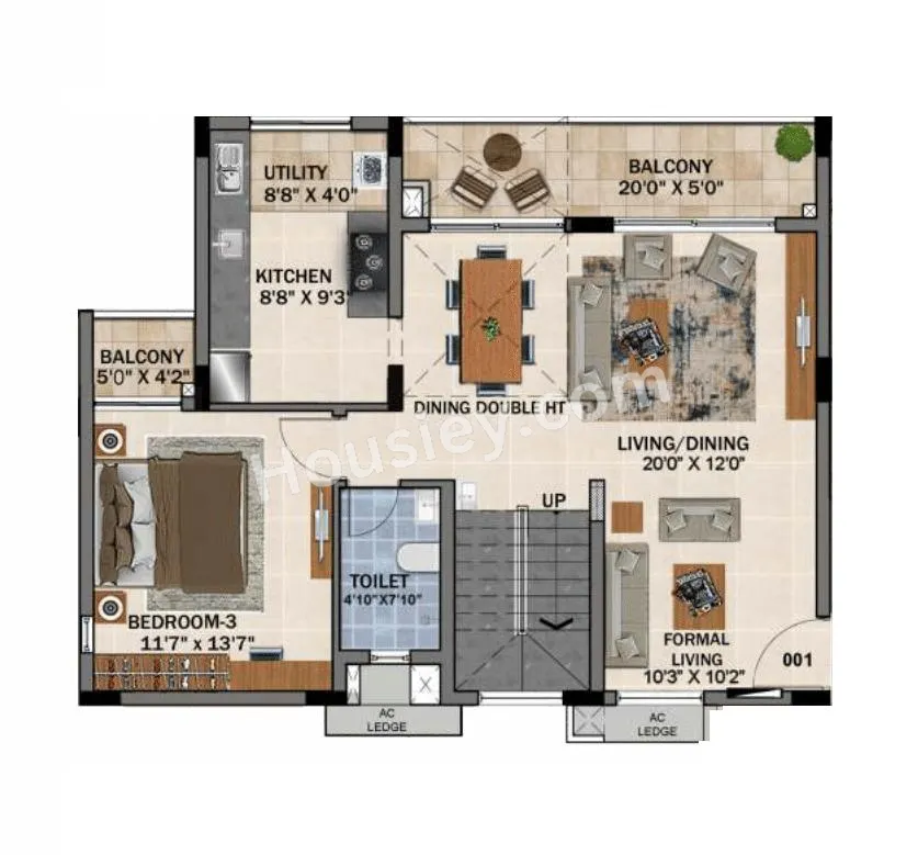 Radiance Floresta Unit plan - 1658 sq.ft.