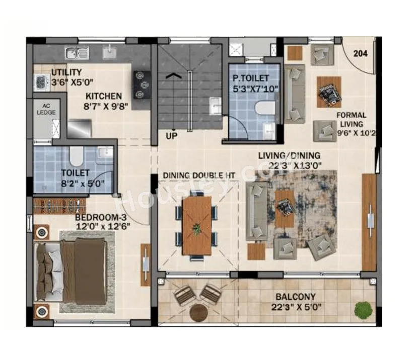Radiance Floresta Unit plan - 1757 sq.ft.