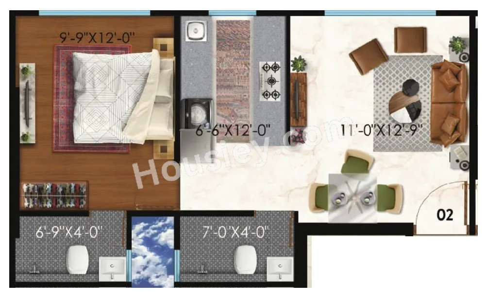 Raghav Nova Unit plan - 455 sq.ft.