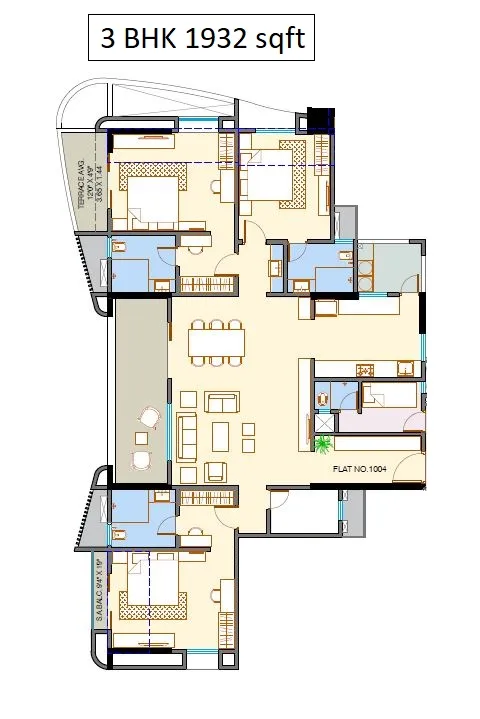 Unit plan - 1932 sq.ft.