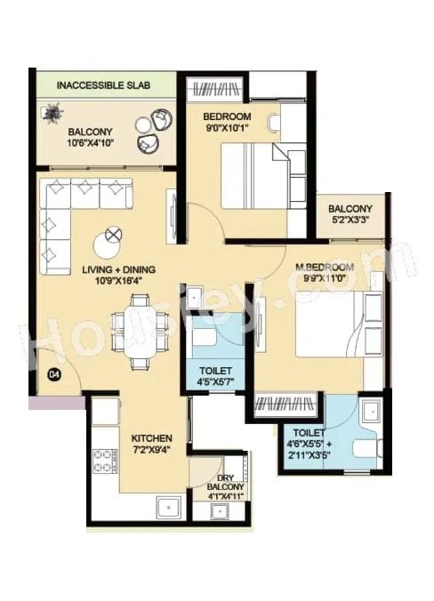 Rama Krystal One Unit plan - 668 sq.ft.