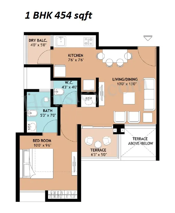 Rama Livmo Unit plan - 454 sq.ft.