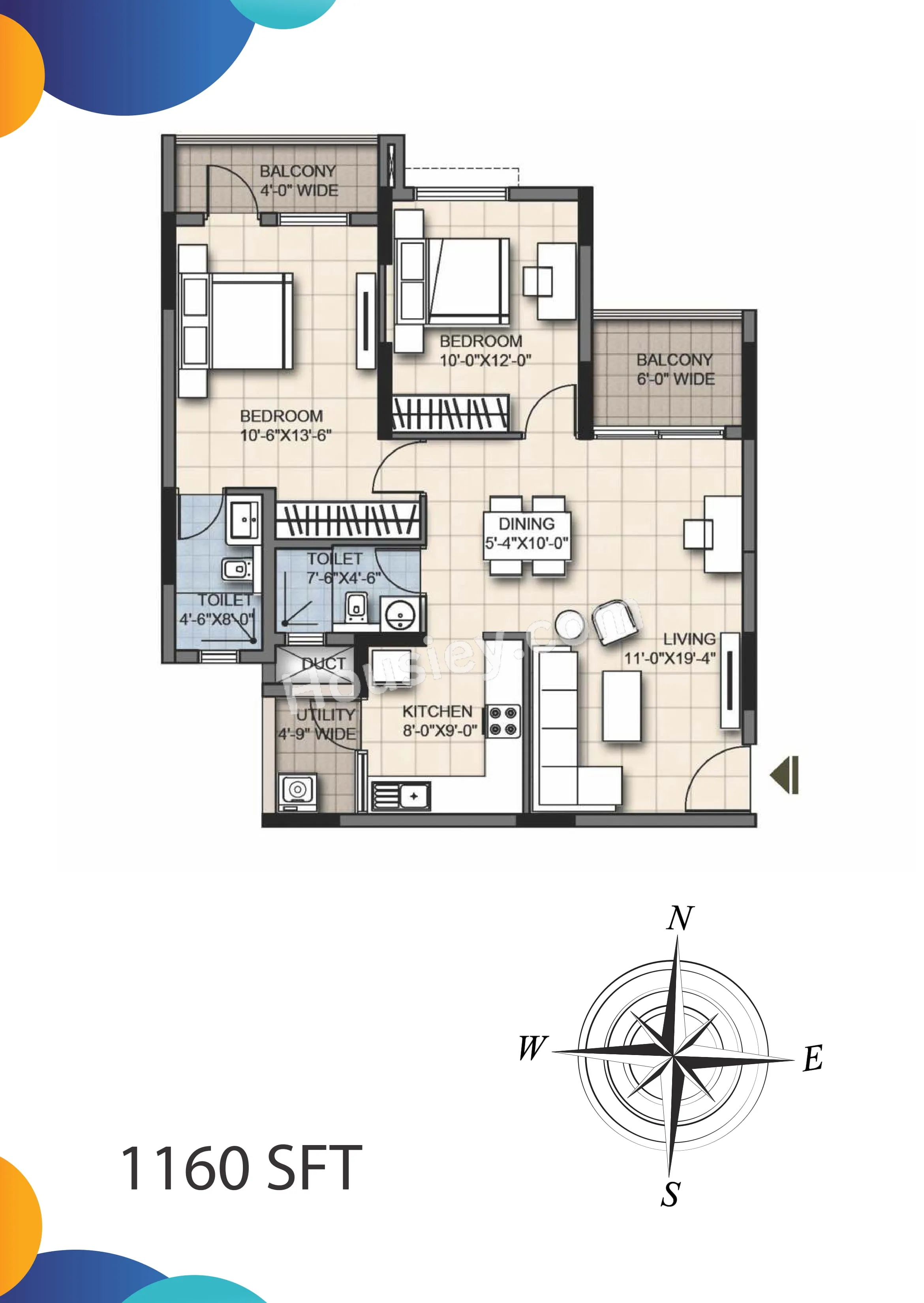 Ramky One Karnival Unit plan - 812 sq.ft.