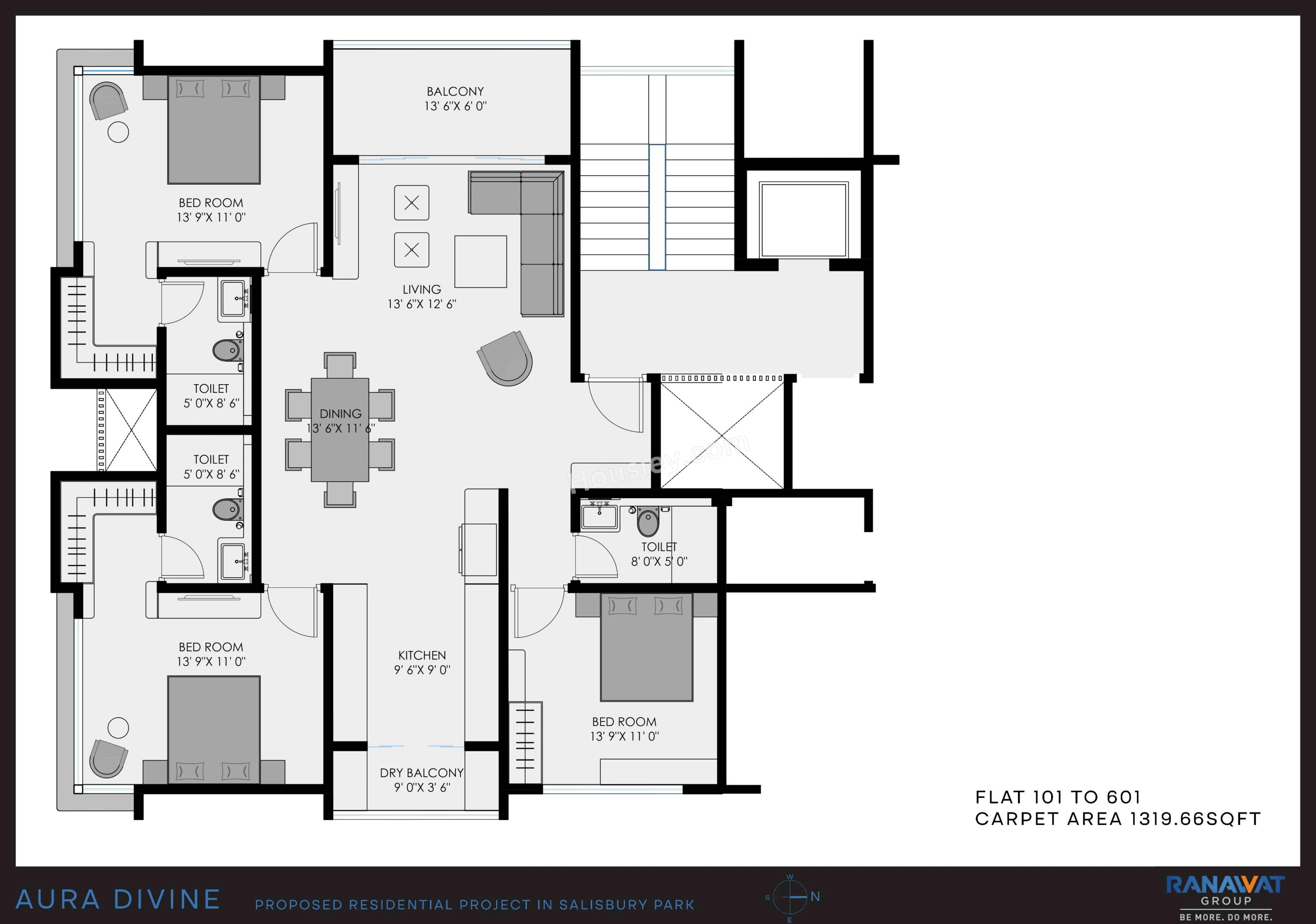 Unit plan - 1321 sq.ft.