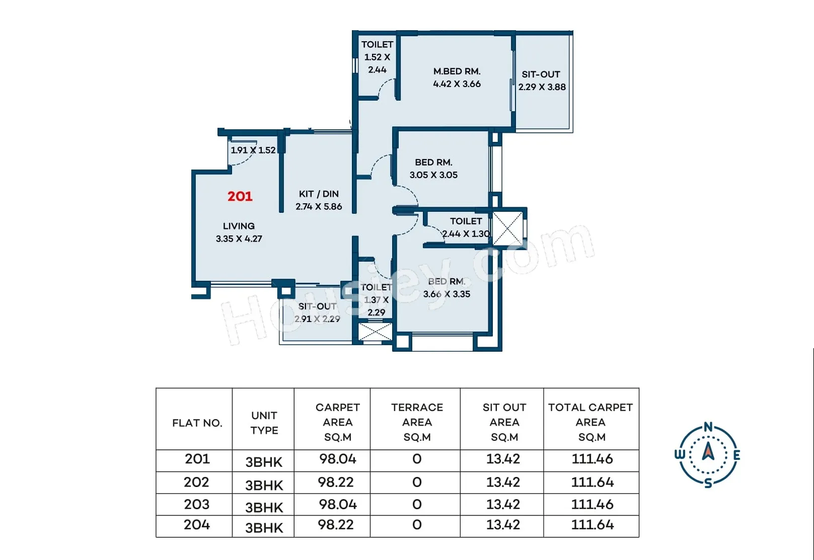 Raojee Palladium Homes Unit plan - 1200 sq.ft.