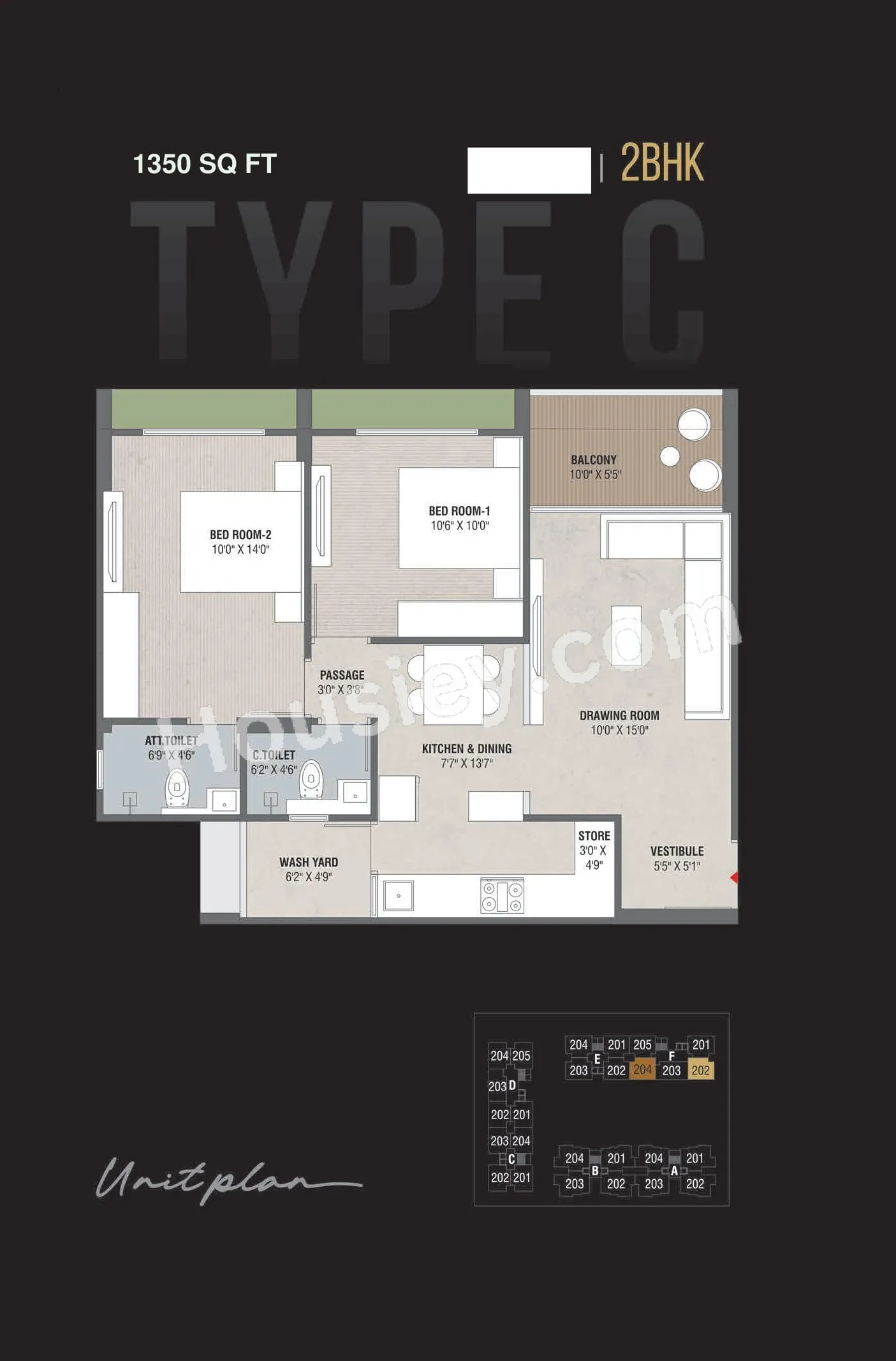 Rashmi Shela Unit plan - 743 sq.ft.