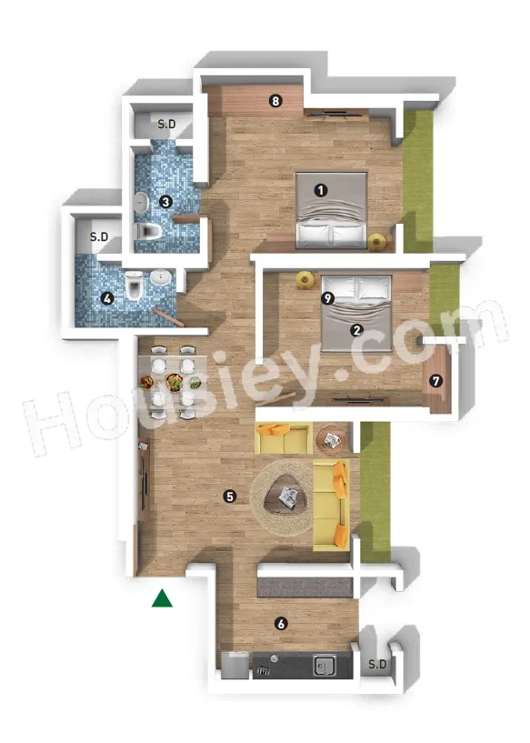 Raunak Unnathi Woods Supreme Unit plan - 670 sq.ft.