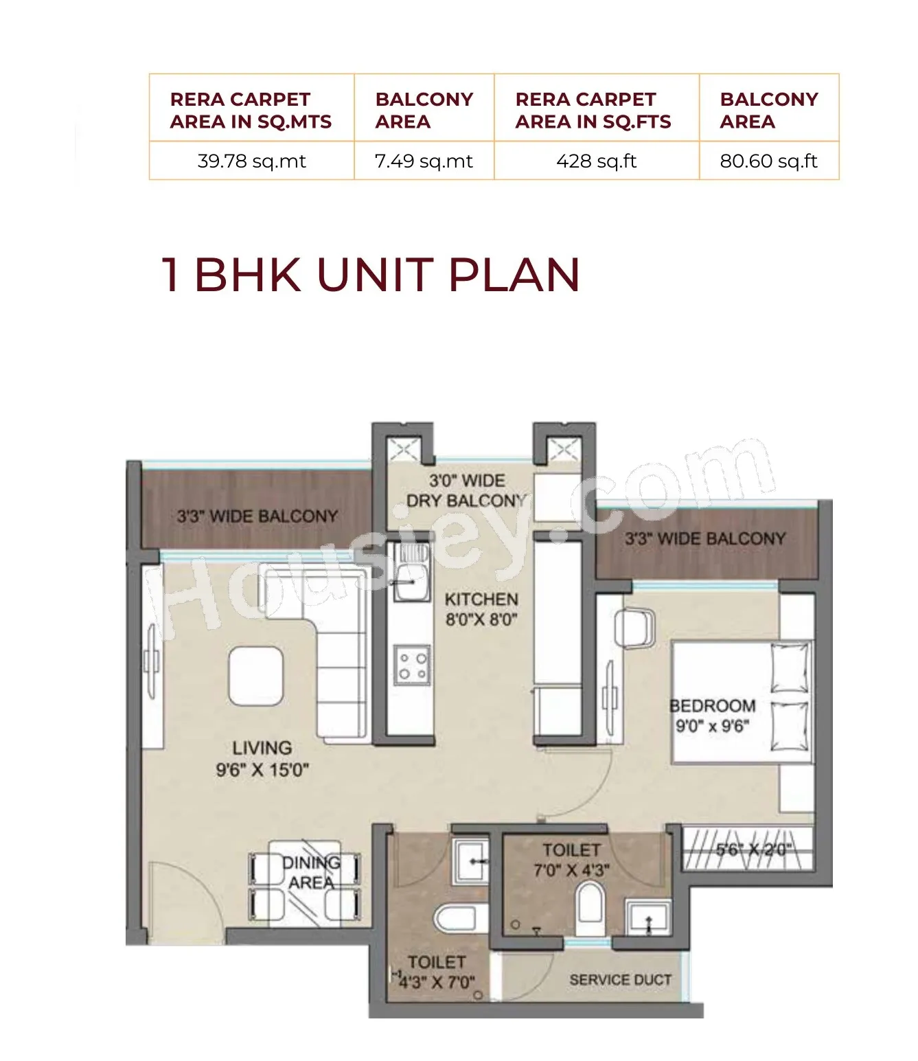 Regency Anantam NXT Unit plan - 508 sq.ft.