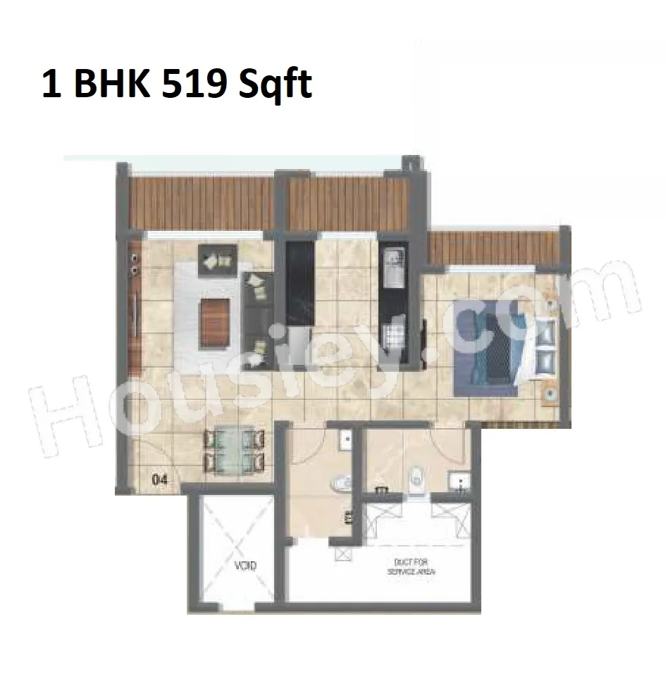 Regency Avana Unit plan - 519 sq.ft.