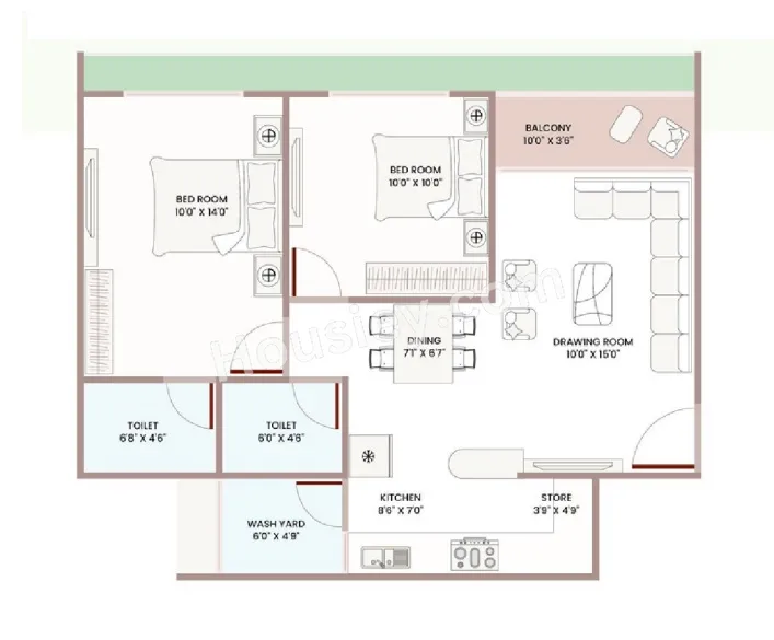 Resset Good Earth Unit plan - 545 sq.ft.