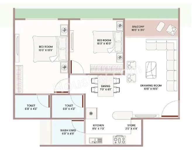 Resset Good Earth Unit plan - 554 sq.ft.