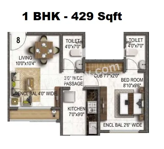 EON Riverwood Park Unit plan - 429 sq.ft.
