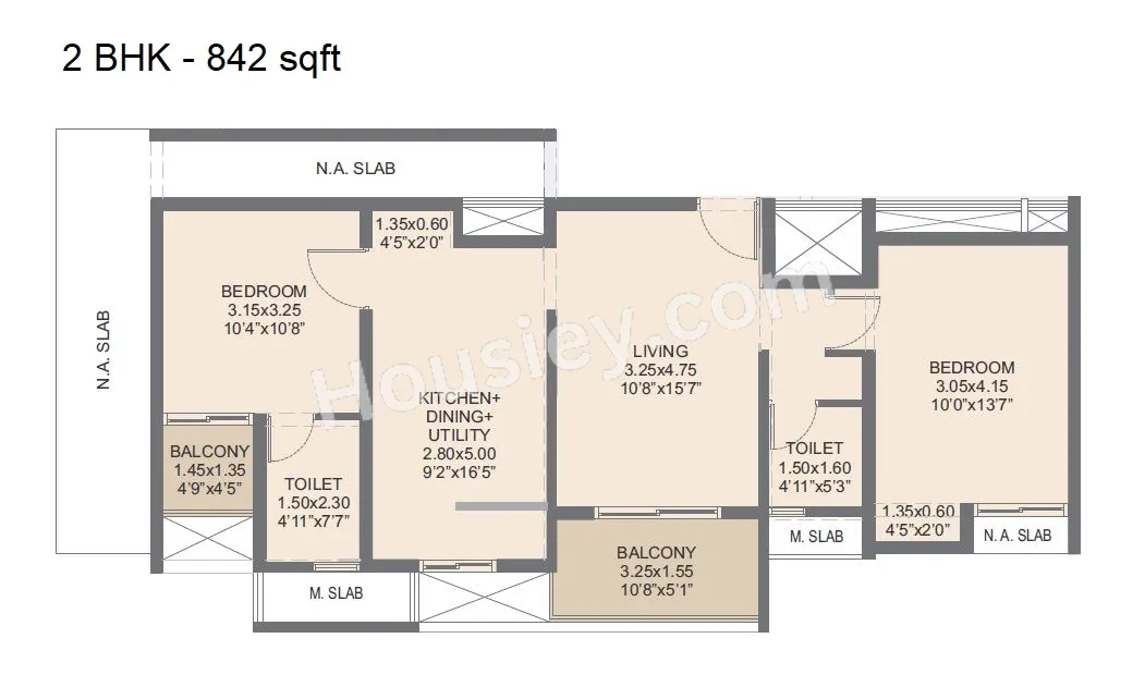 Rohan Viti Unit plan - 842 sq.ft.