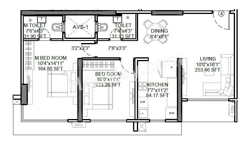 Unit plan - 700 sq.ft.