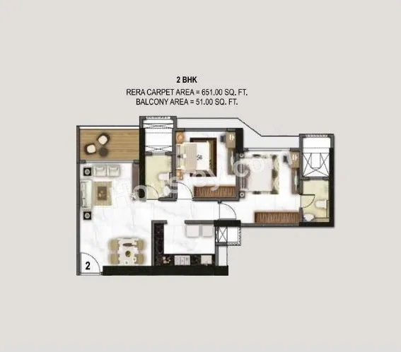 Royal Lagoon Unit plan - 702 sq.ft.