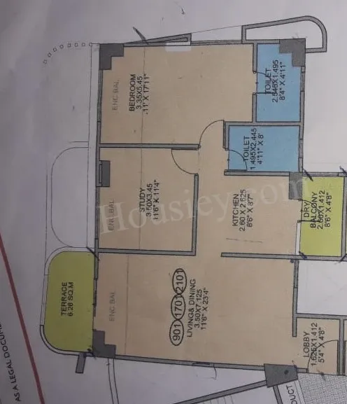 Royal Velstand Unit plan - 1011 sq.ft.