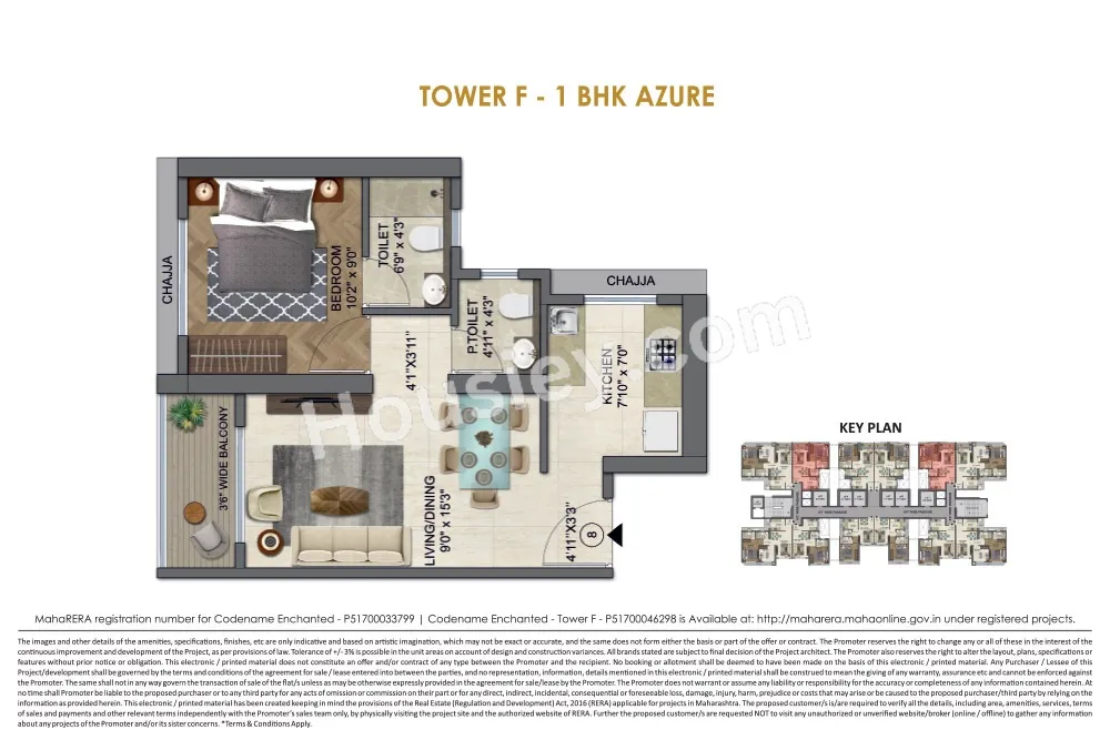 Runwal Lands End Unit plan - 430 sq.ft.
