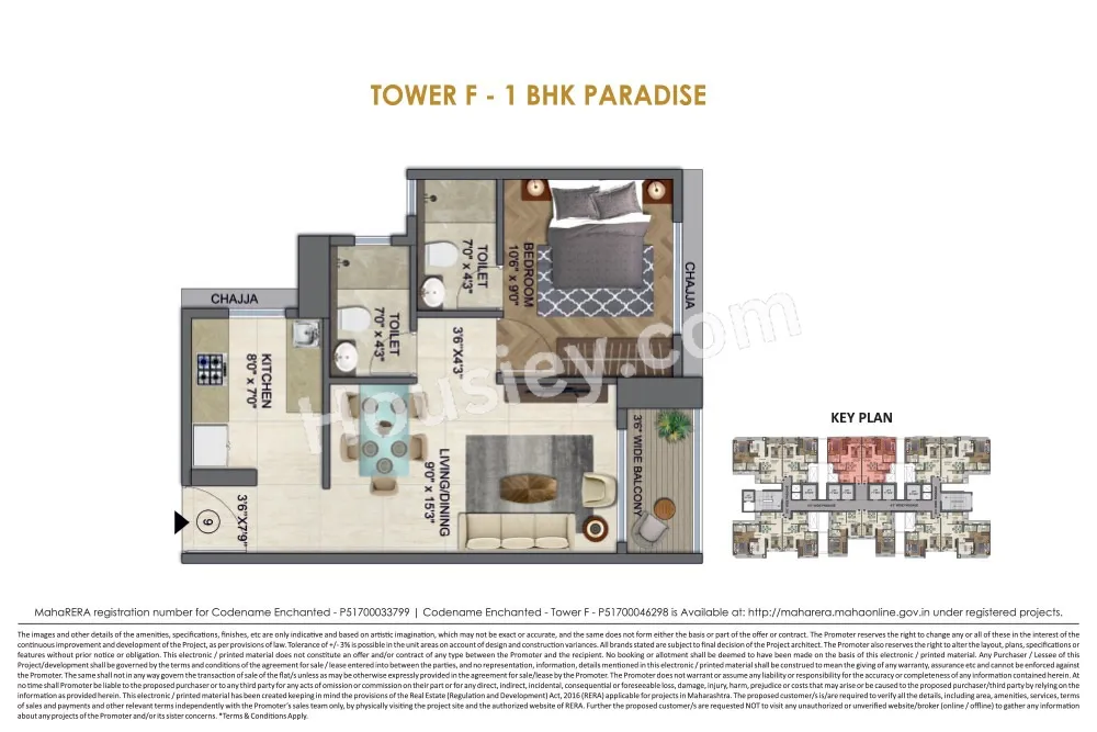 Runwal Lands End Unit plan - 445 sq.ft.
