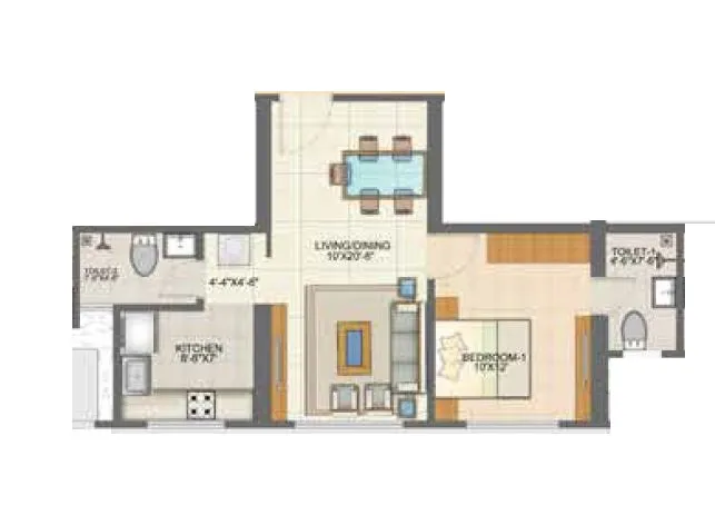 Runwal Pinnacle Unit plan - 502 sq.ft.