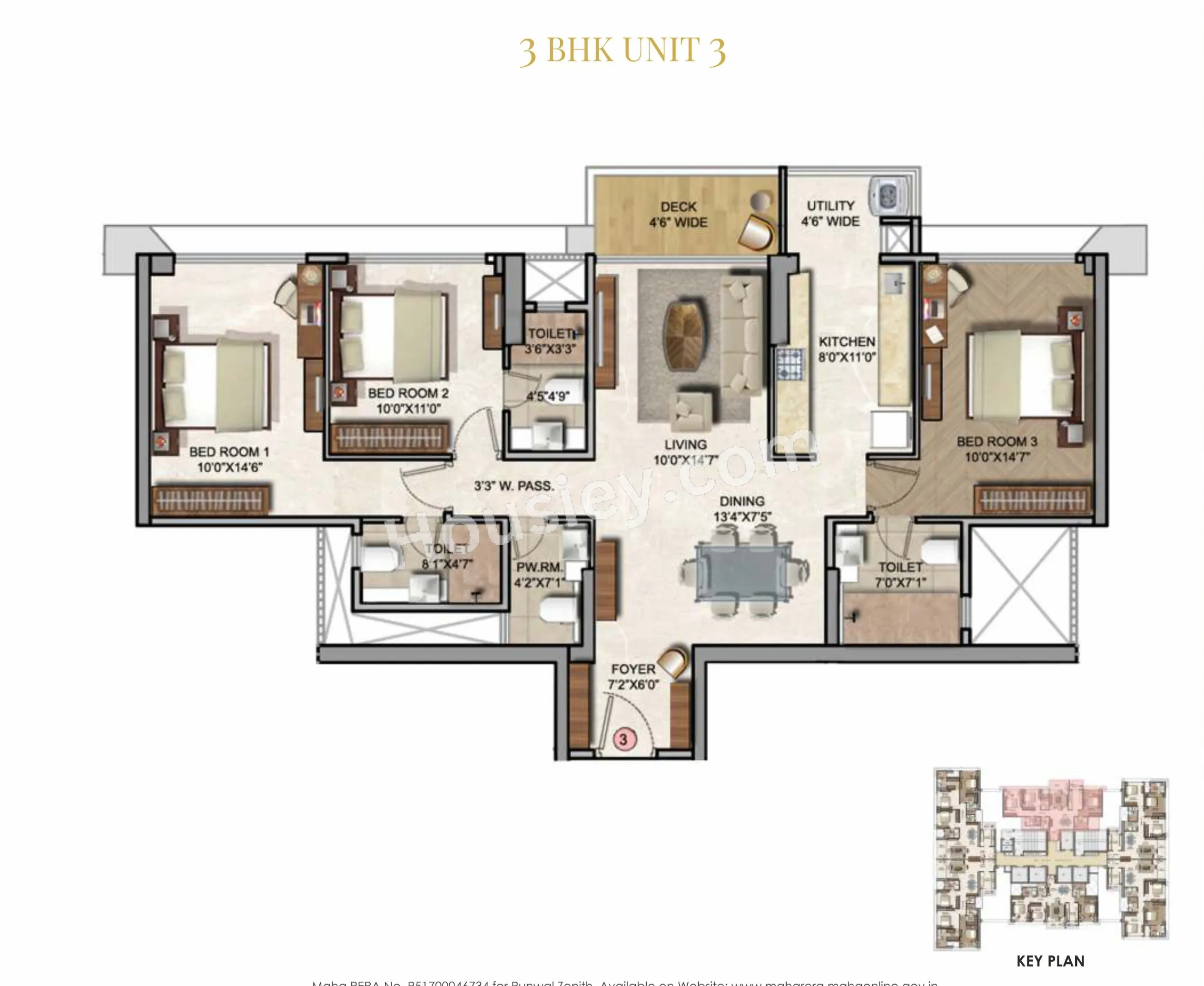 Runwal Zenith Unit plan - 1141 sq.ft.