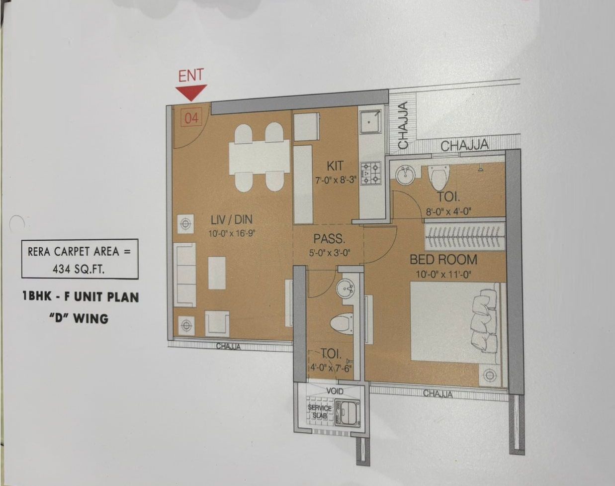 Ruparel Stardom Unit plan - 434 sq.ft.