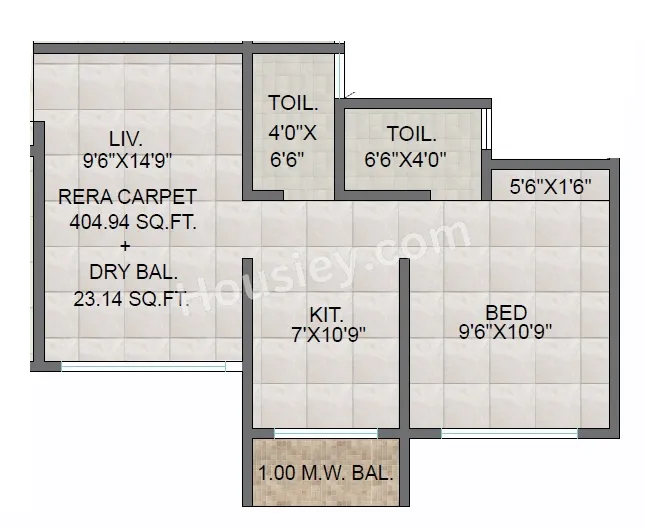 SK Shree Krishna Bhoomi Unit plan - 404 sq.ft.