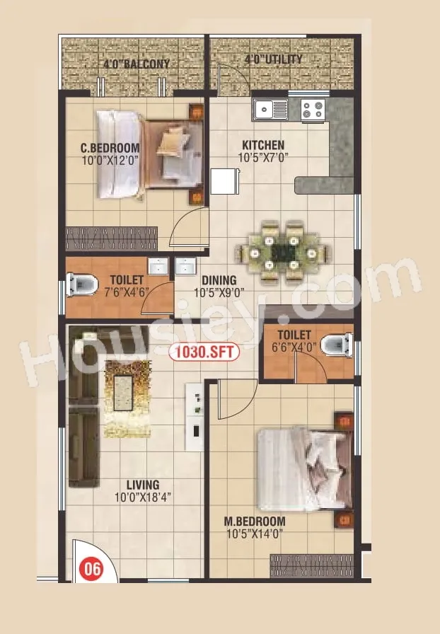 SLV Icon Unit plan - 690 sq.ft.
