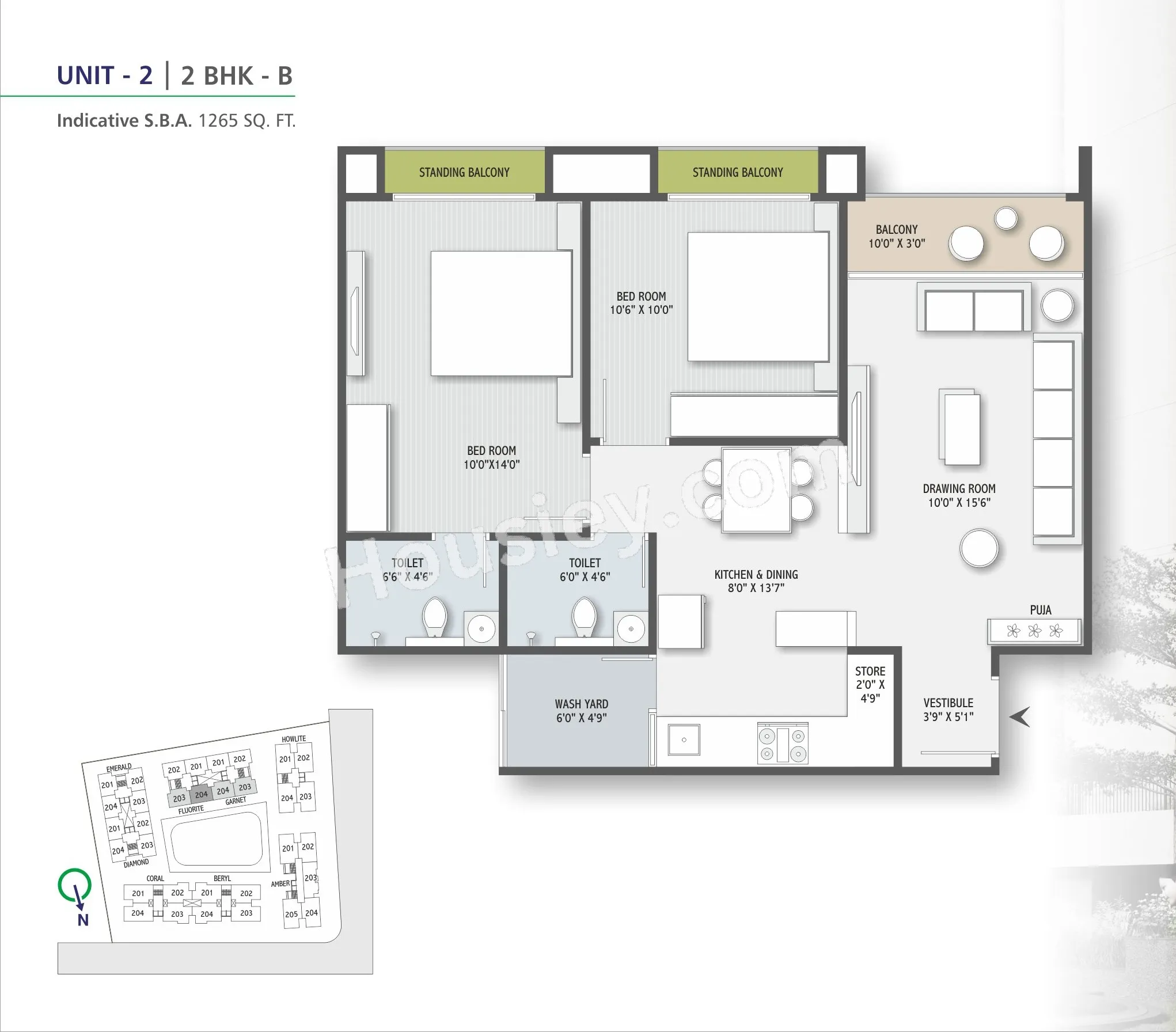SP Nirvana Unit plan - 721 sq.ft.