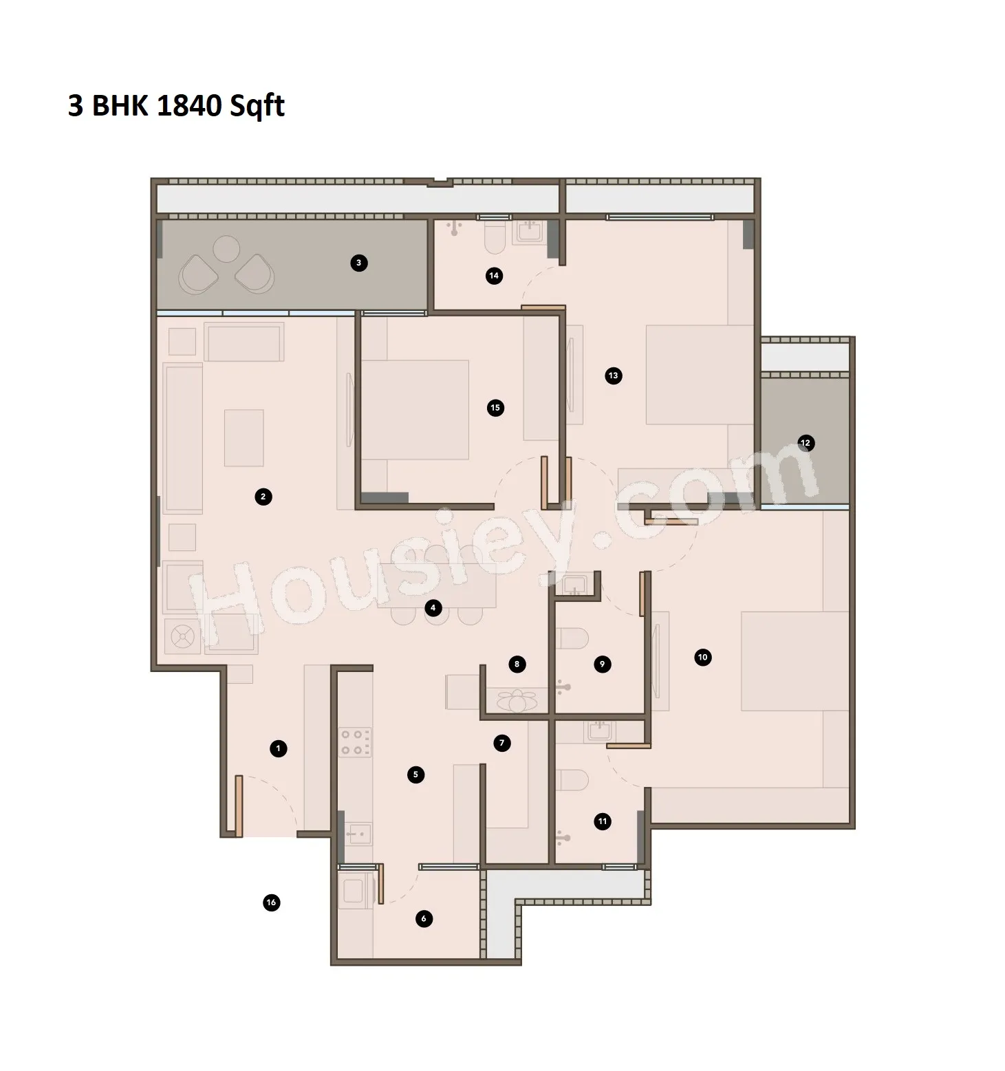 Saanvi Nirman Spectra Unit plan - 1287 sq.ft.