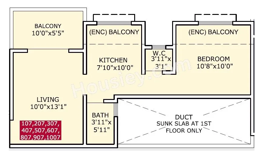 Unit plan - 432 sq.ft.