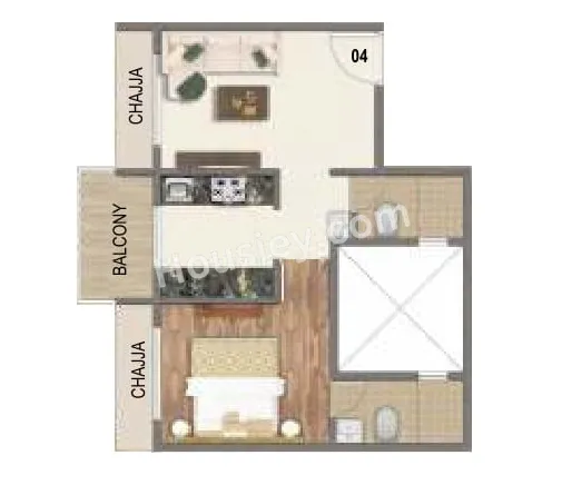 Sai Icon Unit plan - 435 sq.ft.