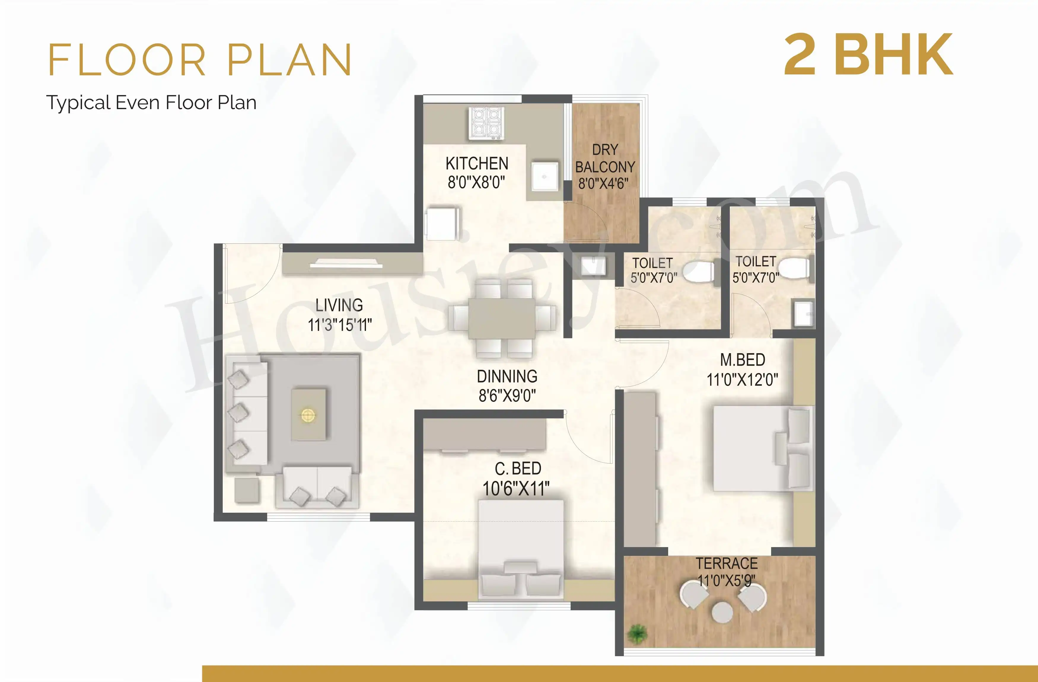 SSD Sai Pearl Phase 5 Unit plan - 785 sq.ft.