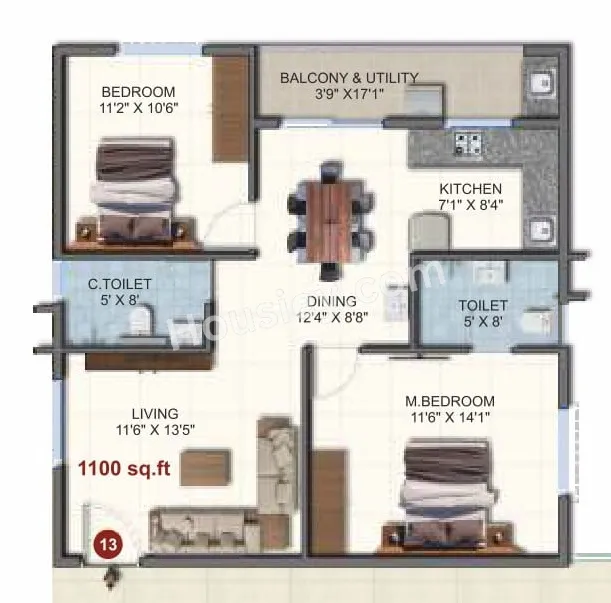 Unit plan - 770 sq.ft.