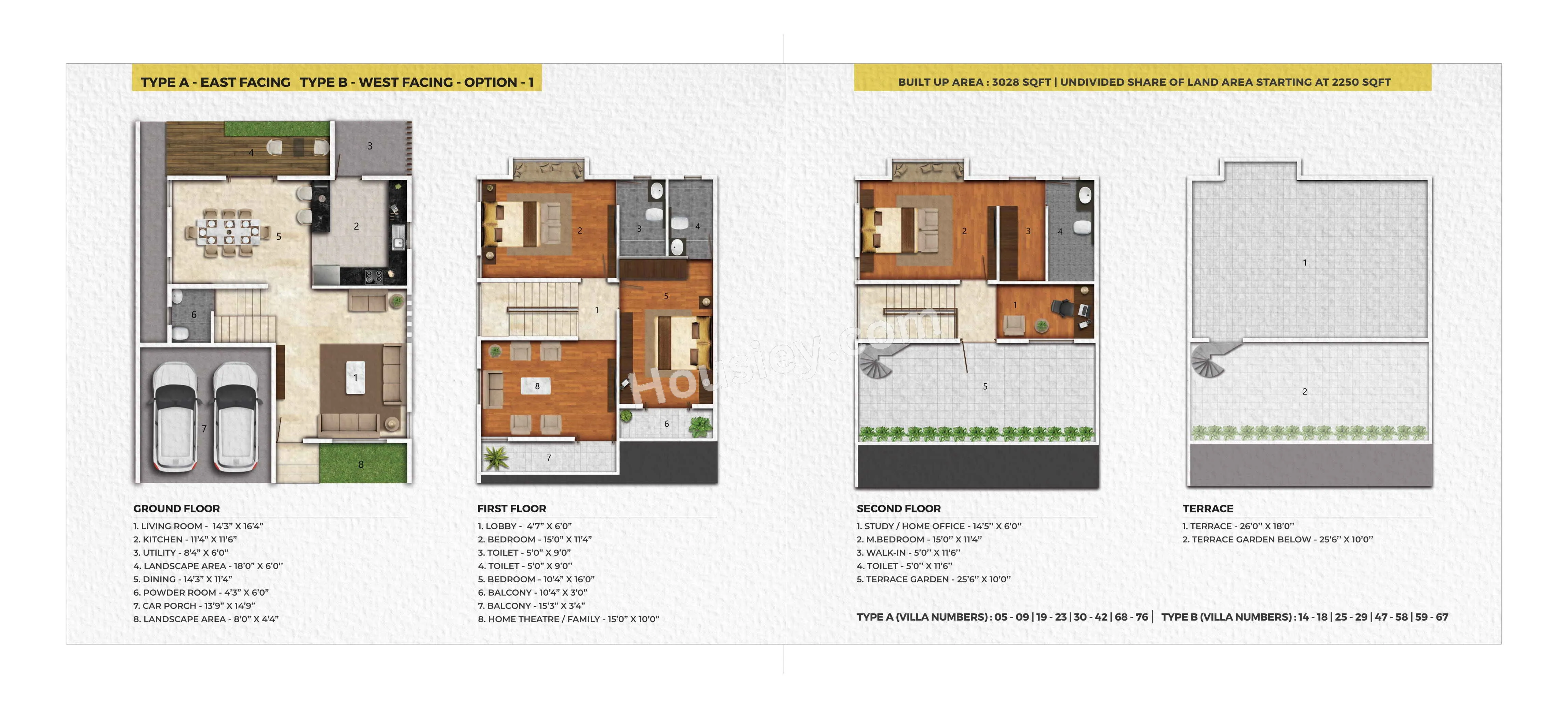 Saiven Mulberry Groves Unit plan - 2250 sq.ft.