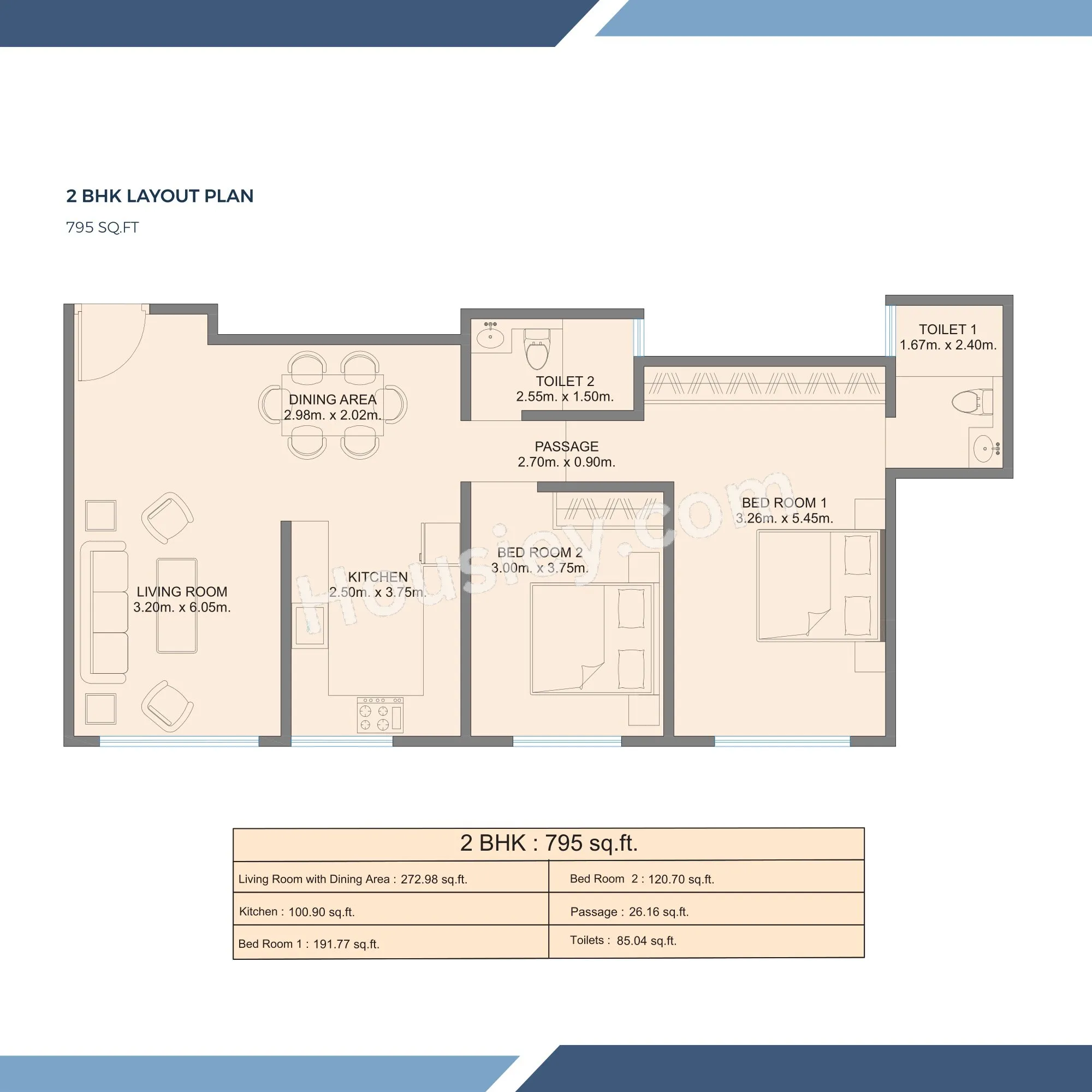 Sajay Shree Suryodaya Unit plan - 795 sq.ft.
