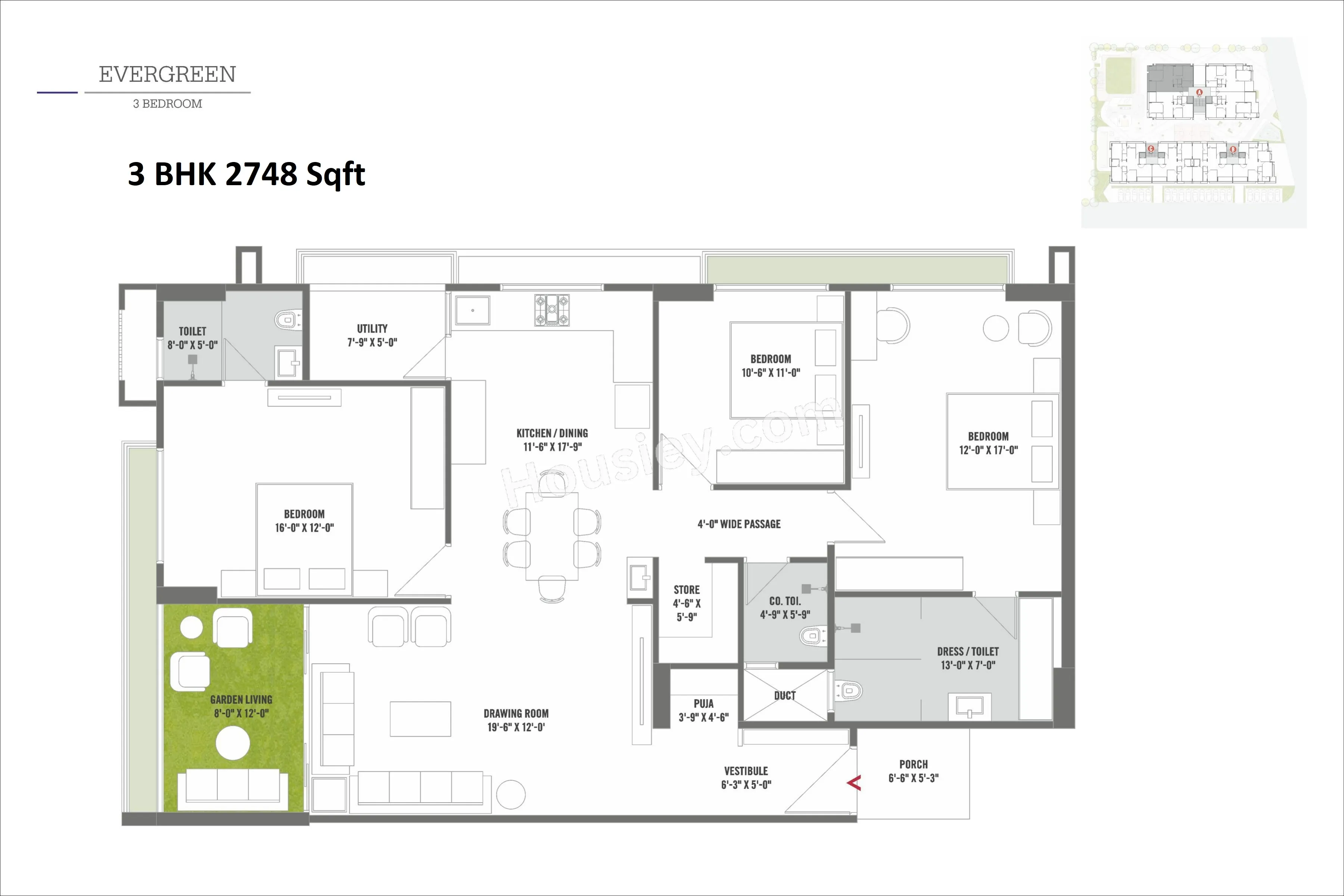 Samatva Amaryllis Unit plan - 1511 sq.ft.