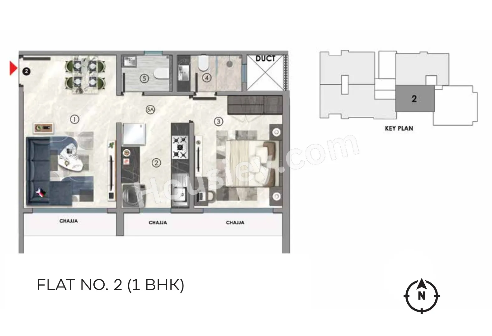 Sanghvi Crystal Unit plan - 455 sq.ft.
