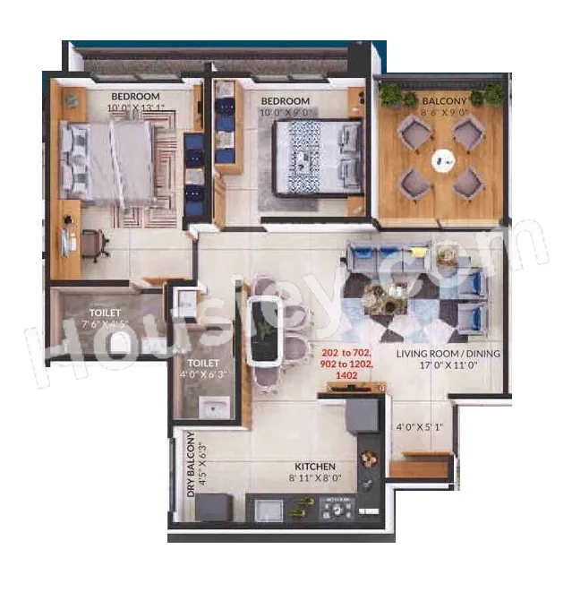 Sankalp Alyssum Unit plan - 715 sq.ft.