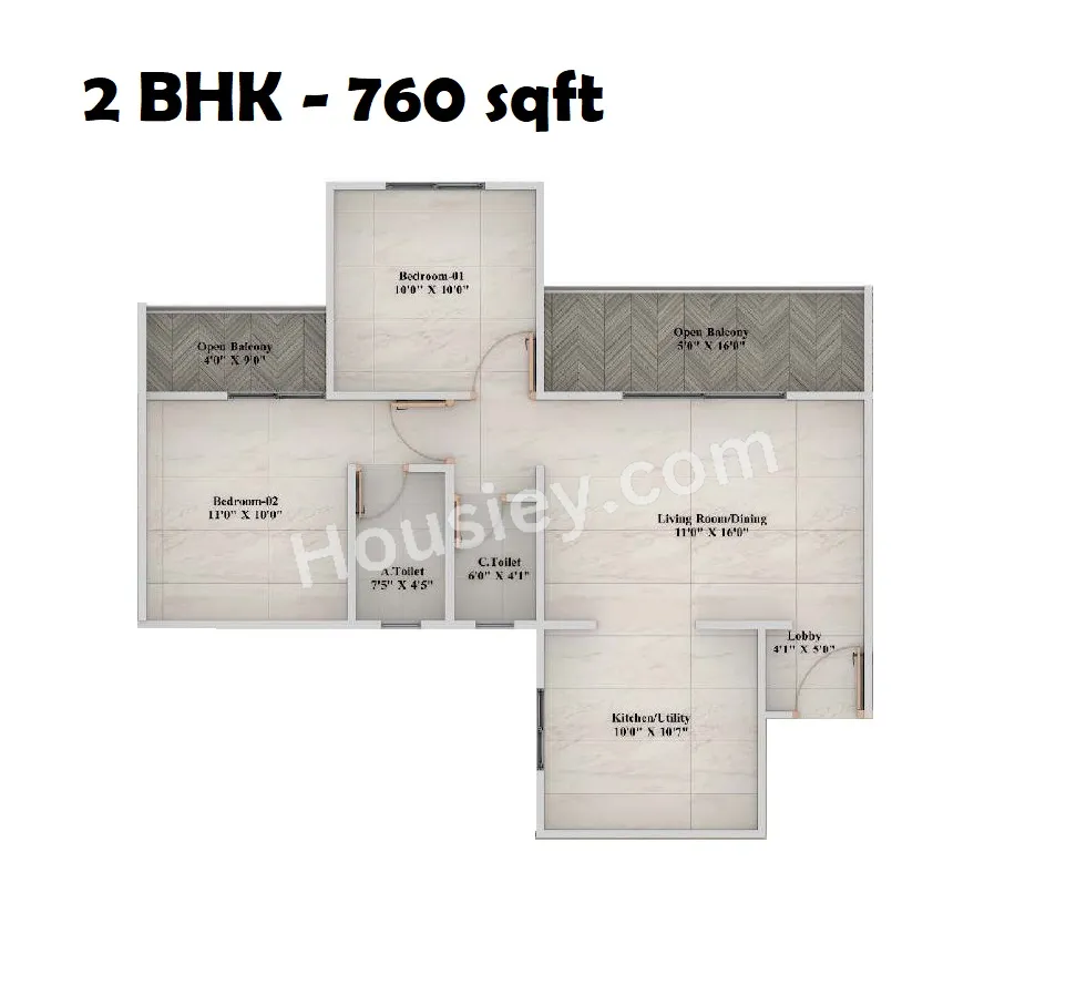 Unit plan - 760 sq.ft.
