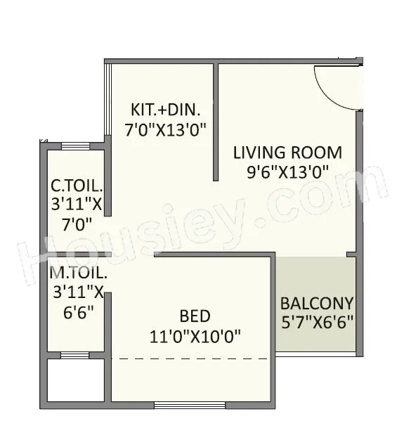 Sapphire Vrinda Unit plan - 431 sq.ft.