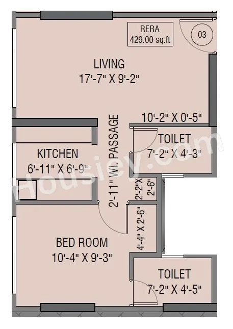 Satra Nexus Unit plan - 429 sq.ft.