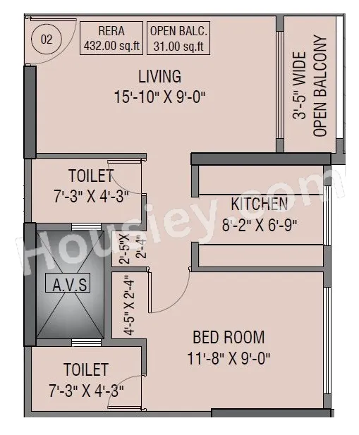 Satra Nexus Unit plan - 463 sq.ft.